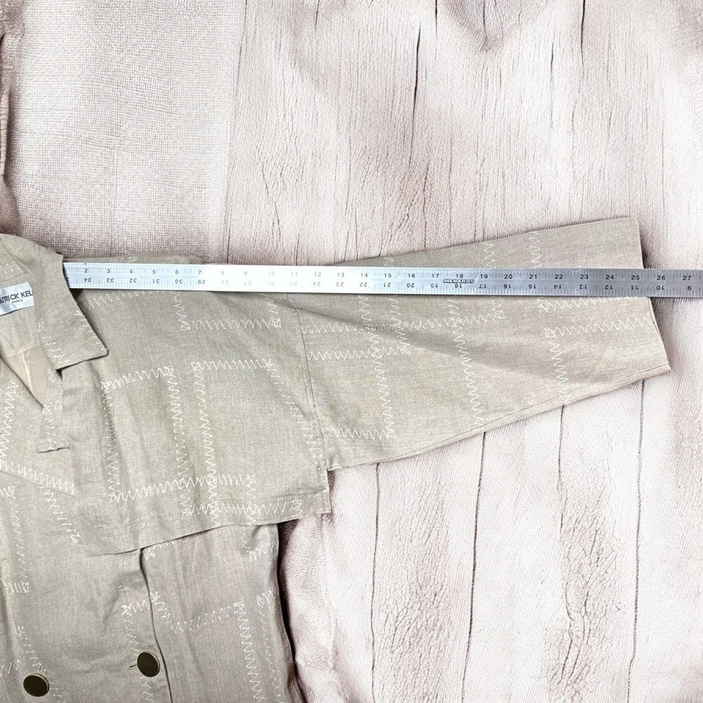 Vintage PATRICK KELLY Women’s 100% Linen Beige Jacket ~ Size 38 ~ MUSEUM WORTHY - Picture 14 of 16